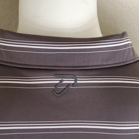 IJP DESIGN IAN POULTER Mens Polo Golf Shirt Grey w/ White Large - Picture 6 of 11